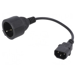 Cablu Alimentare 3x0,75mm2 Priză CEE 7/3 la IEC C14 0,15m | Electronic-mag.ro | Componente Electronice