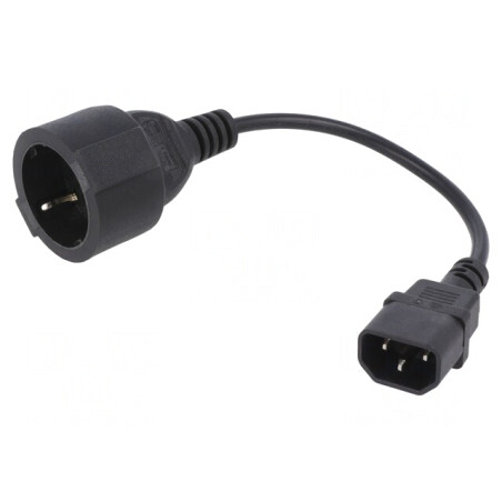 Cablu Alimentare 3x0,75mm2 Priză CEE 7/3 la IEC C14 0,15m | Electronic-mag.ro | Componente Electronice