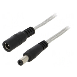Cablu DC 5,5/2,1 Mufă-Soclu Drept 1m 2x0,5mm2
