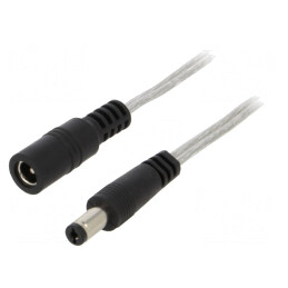 Cablu DC 5,5/2,1 Mufă-Soclu Drept 1m 2x0,5mm2 | Electronic-mag.ro | Componente Electronice