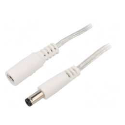 Cablu Alimentare DC 5,5/2,1 Mufă-Soclu 1m | Electronic-mag.ro | Componente Electronice