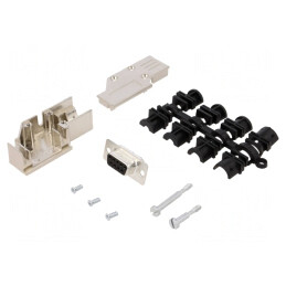 Conector D-Sub 9P Femelă 90° pentru Lipire pe Cablu | Electronic-mag.ro | Componente Electronice