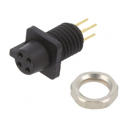 Conector Circular 60V 4-Pin Soclu Mamă THT 3A IP40 | Electronic-mag.ro | Componente Electronice