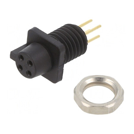 Conector Circular 60V 4-Pin Soclu Mamă THT 3A IP40 | Electronic-mag.ro | Componente Electronice