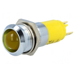 Lampă LED Concavă Galbenă 24-28VDC Ø14,2mm IP67 | Electronic-mag.ro | Componente Electronice