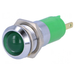 Lampă LED verde 24-28VDC Ø14,2mm IP67 | Electronic-mag.ro | Componente Electronice