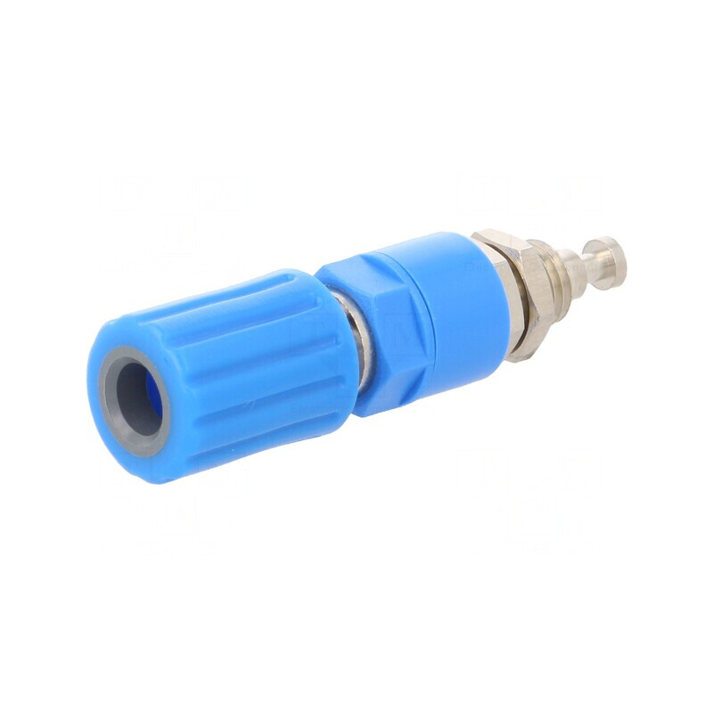 Soclu Banană 4mm Albastru Nichelat 36A | Electronic-mag.ro | Componente Electronice