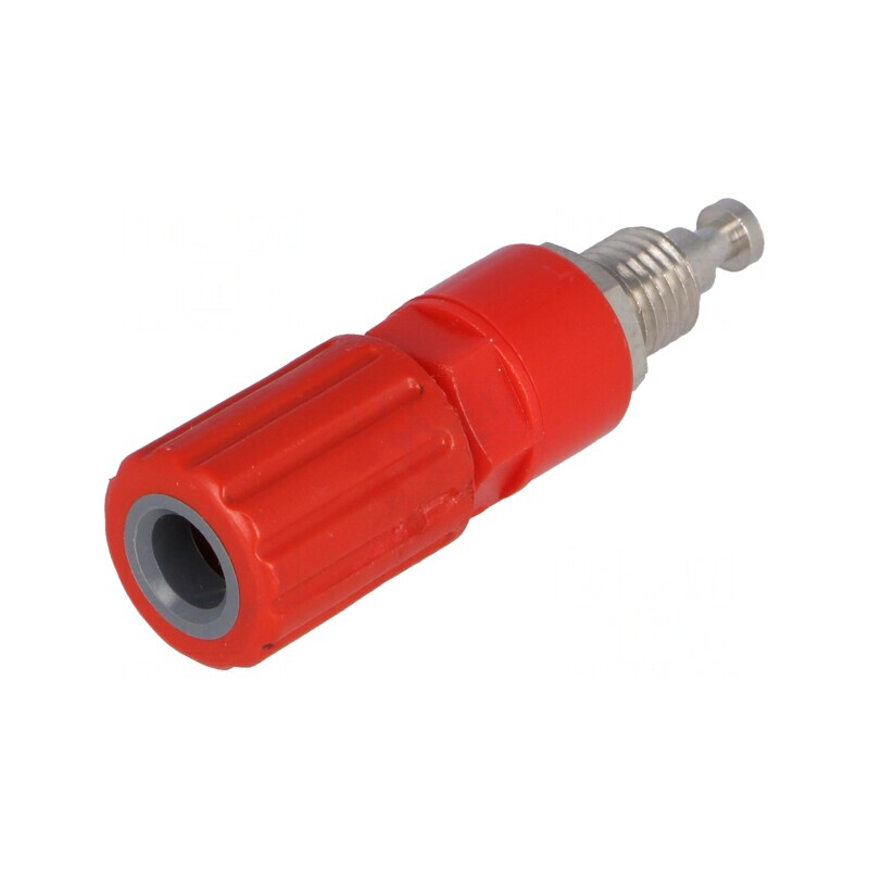 Soclu Banană 4mm Roșu Nichelat 36A | Electronic-mag.ro | Componente Electronice