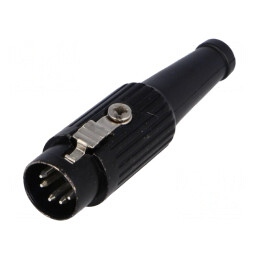 Mufă DIN 5 PIN 180° drept pe cablu 34V | Electronic-mag.ro | Componente Electronice