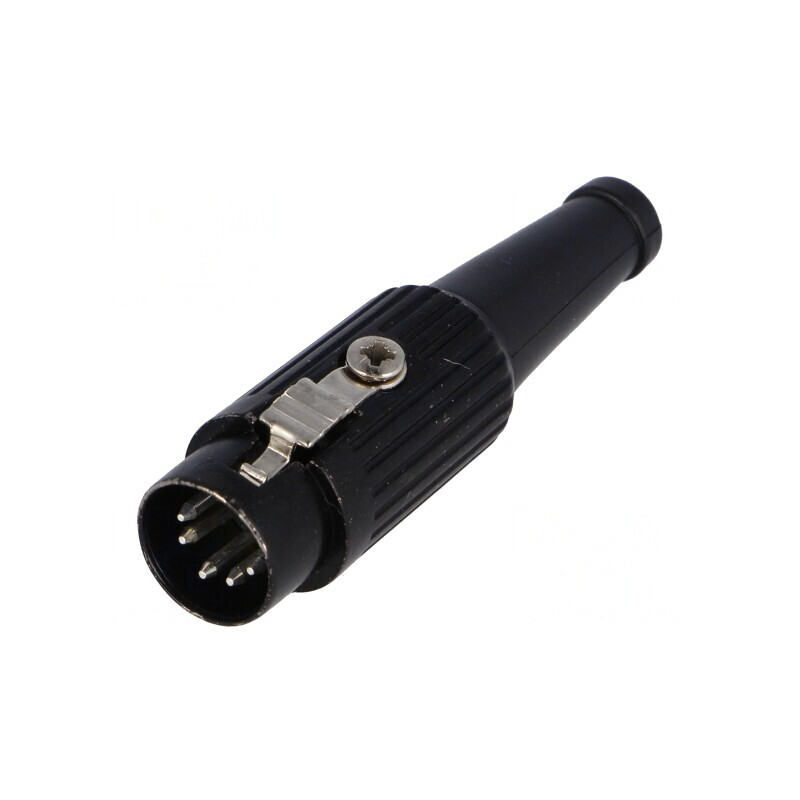 Mufă DIN 5 PIN 180° drept pe cablu 34V | Electronic-mag.ro | Componente Electronice