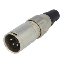 Mufă XLR Tată 4 Pin Drept Pe Cablu | Electronic-mag.ro | Componente Electronice