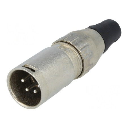 Mufă XLR Tată 4 Pin Drept Pe Cablu | Electronic-mag.ro | Componente Electronice