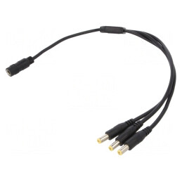 Cablu Alimentare DC 5,5/2,1 mm cu 3 Mufe și 1 Soclu Drept | Electronic-mag.ro | Componente Electronice