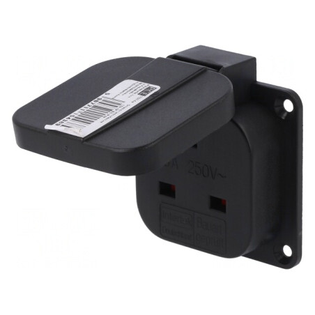 Conector de alimentare AC 2P+PE 250V 16A Negru | Electronic-mag.ro | Componente Electronice