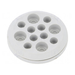 Garnitură gri deschis cu 12 orificii IP54 | Electronic-mag.ro | Componente Electronice