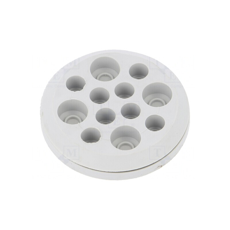 Garnitură gri deschis cu 12 orificii IP54 | Electronic-mag.ro | Componente Electronice