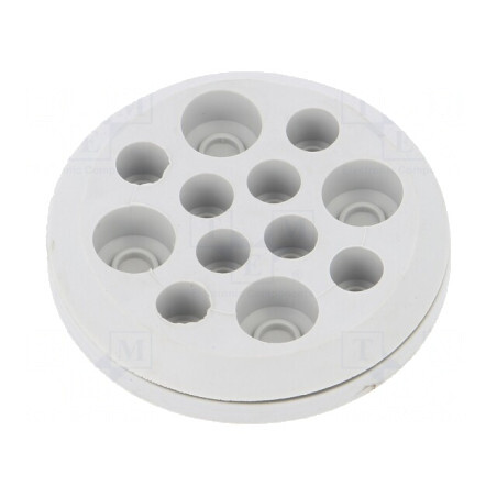 Garnitură gri deschis cu 12 orificii IP54 | Electronic-mag.ro | Componente Electronice