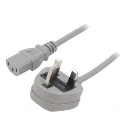 Cablu Alimentare 1.5m Gri 3x0.75mm2 BS 1363 la IEC C13 | Electronic-mag.ro | Componente Electronice