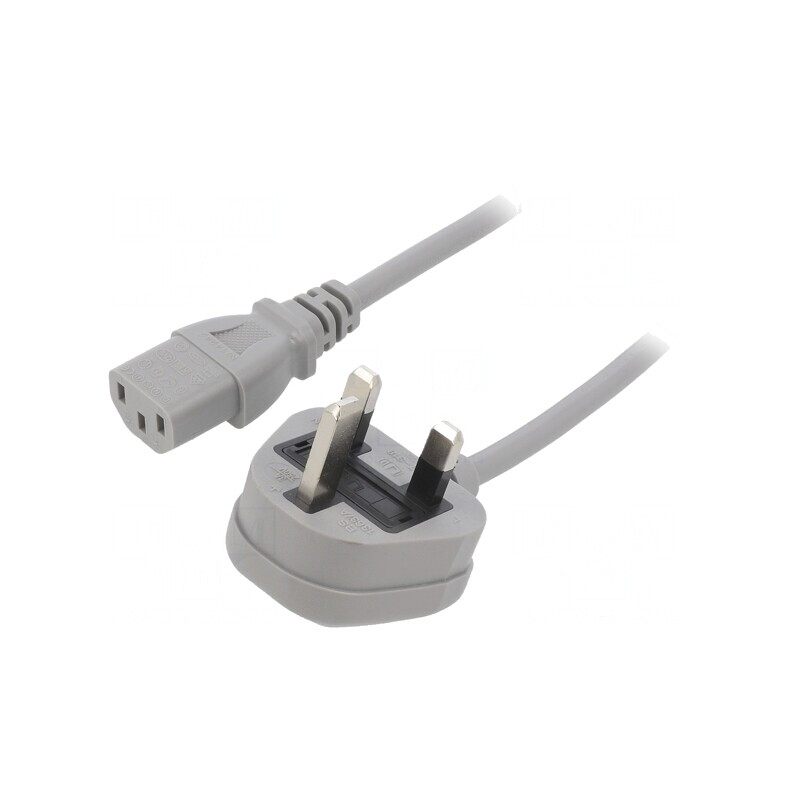 Cablu Alimentare 1.5m Gri 3x0.75mm2 BS 1363 la IEC C13 | Electronic-mag.ro | Componente Electronice Cablu Alimentare 1.5m Gri 3x0.75mm2 BS 1363 la IEC C13 | Electronic-mag.ro | Componente Electronice