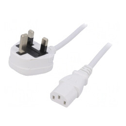 Cablu Alimentare 1,5m Alb 3x0,75mm2 IEC C13 | Electronic-mag.ro | Componente Electronice