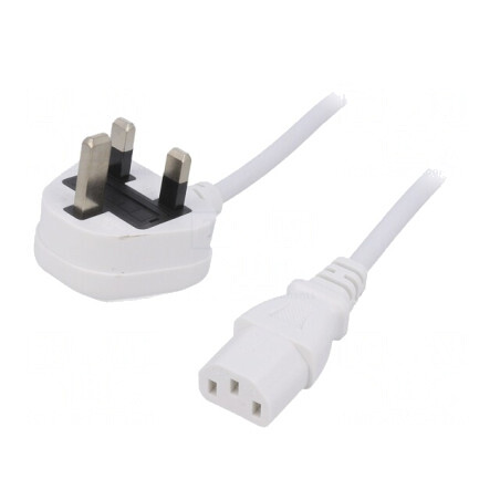 Cablu Alimentare 1,5m Alb 3x0,75mm2 IEC C13 | Electronic-mag.ro | Componente Electronice