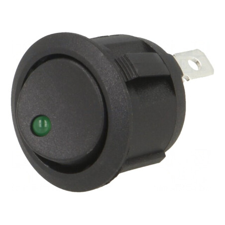 Comutator Rocker ON-OFF 20A/14VDC cu LED Negru | Electronic-mag.ro | Componente Electronice