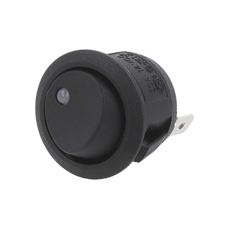 Comutator Rocker SPST ON-OFF 20A 14VDC cu LED Negru | Electronic-mag.ro | Componente Electronice