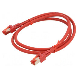Patch cord S/FTP Cat6 Cu LSZH roșu 1m | Electronic-mag.ro | Componente Electronice
