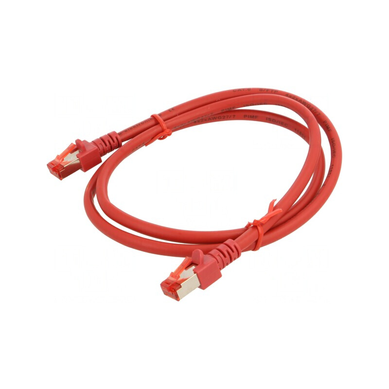 Patch cord S/FTP Cat6 Cu LSZH roșu 1m | Electronic-mag.ro | Componente Electronice
