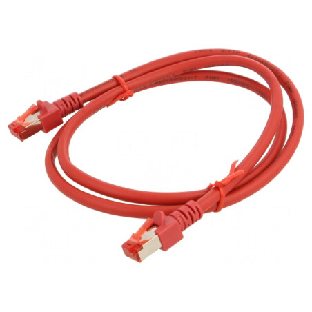Patch cord S/FTP Cat6 Cu LSZH roșu 1m | Electronic-mag.ro | Componente Electronice
