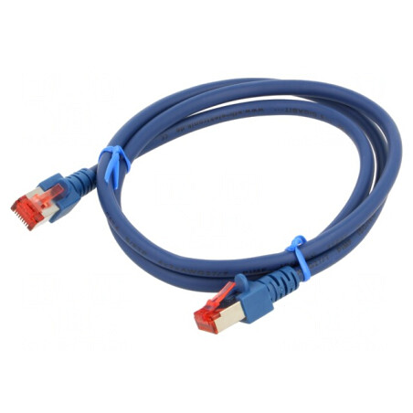 Patch cord S/FTP Cat6 LSZH 1m Albastru | Electronic-mag.ro | Componente Electronice