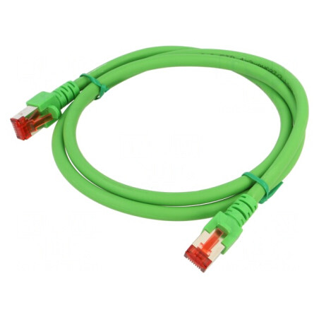Patch cord S/FTP Cat6 Verde 1m LSZH | Electronic-mag.ro | Componente Electronice