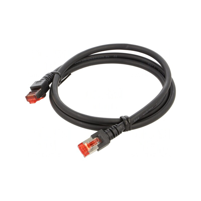Patch Cord Ethernet S/FTP Cat6 Negru 1m LSZH 27AWG | Electronic-mag.ro | Componente Electronice