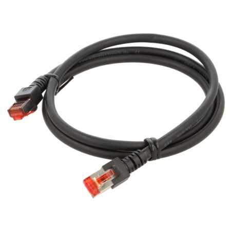 Patch Cord Ethernet S/FTP Cat6 Negru 1m LSZH 27AWG | Electronic-mag.ro | Componente Electronice