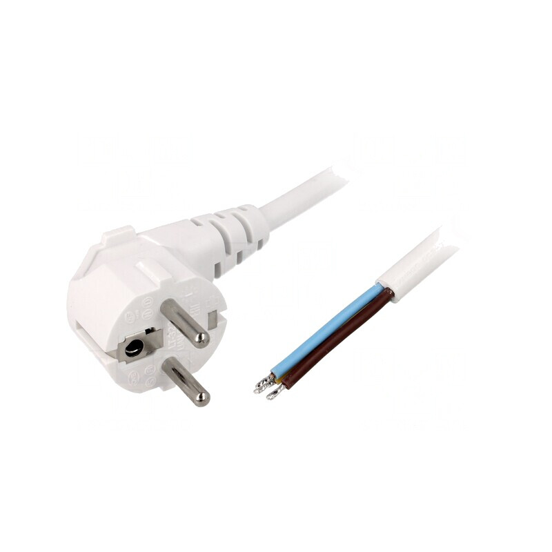 Cablu electric 3x1,5mm2 cu ştecăr în unghi PVC | Electronic-mag.ro | Componente Electronice
