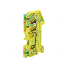 Conector Îmbinare Șine 0.2-6mm2 3 Borne Galben-Verde | Electronic-mag.ro | Componente Electronice