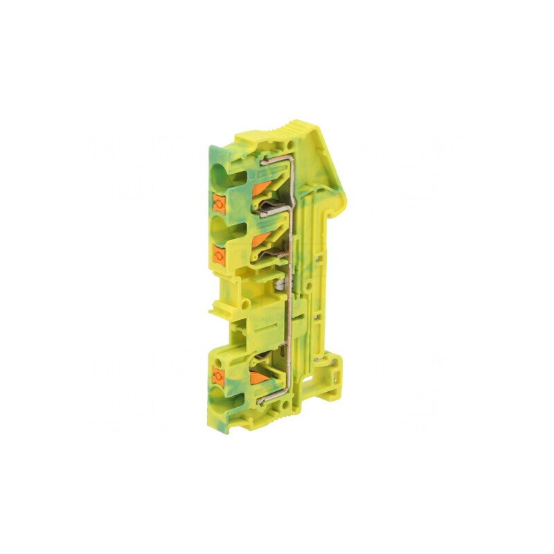 Conector Îmbinare Șine 0.2-6mm2 3 Borne Galben-Verde | Electronic-mag.ro | Componente Electronice