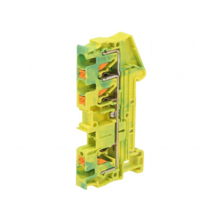 Conector Îmbinare Șine 0.2-6mm2 3 Borne Galben-Verde | Electronic-mag.ro | Componente Electronice