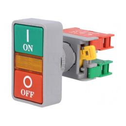 Comutator dublu 22mm roșu/verde 1 NC NO | Electronic-mag.ro | Componente Electronice