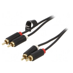 Cablu RCA Aurit 3m Negru x2 | Electronic-mag.ro | Componente Electronice