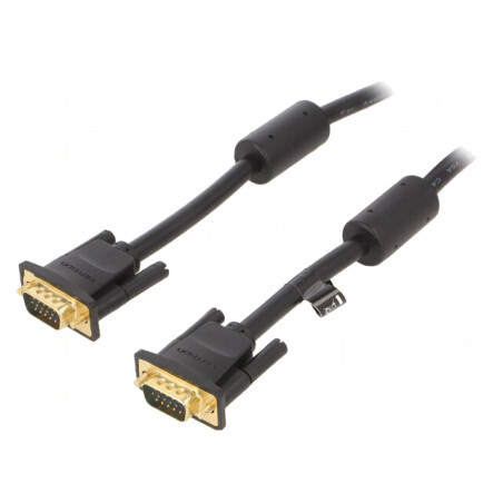 Cablu D-Sub 15 pini HD Negru 2m | Electronic-mag.ro | Componente Electronice