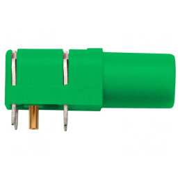 Soclu Banană Verde 4mm 24A 1kV Aurit PCB Poliamidă