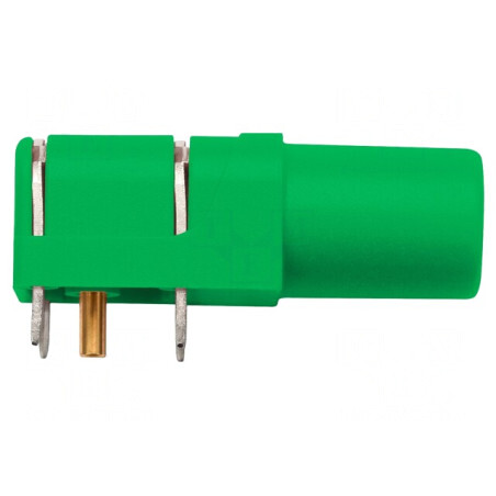 Soclu Banană Verde 4mm 24A 1kV Aurit PCB Poliamidă | Electronic-mag.ro | Componente Electronice