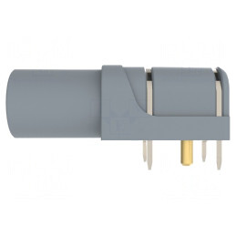 Soclu Banană 4mm 24A 1kV Gri Aurit PCB Poliamidă | Electronic-mag.ro | Componente Electronice