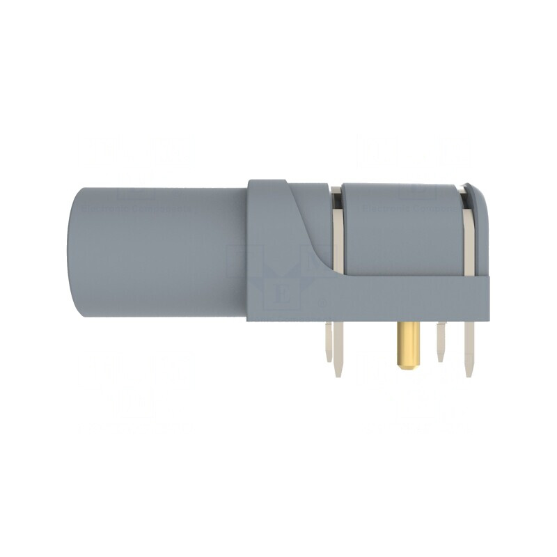 Soclu Banană 4mm 24A 1kV Gri Aurit PCB Poliamidă | Electronic-mag.ro | Componente Electronice