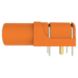 Soclu banană 4mm portocaliu aurit PCB | Electronic-mag.ro | Componente Electronice