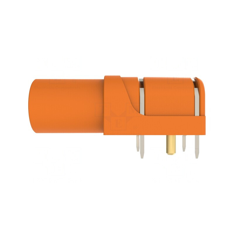Soclu banană 4mm portocaliu aurit PCB | Electronic-mag.ro | Componente Electronice