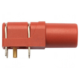Soclu Banană 4mm 24A 1kV Roșu Aurit PCB Poliamidă | Electronic-mag.ro | Componente Electronice