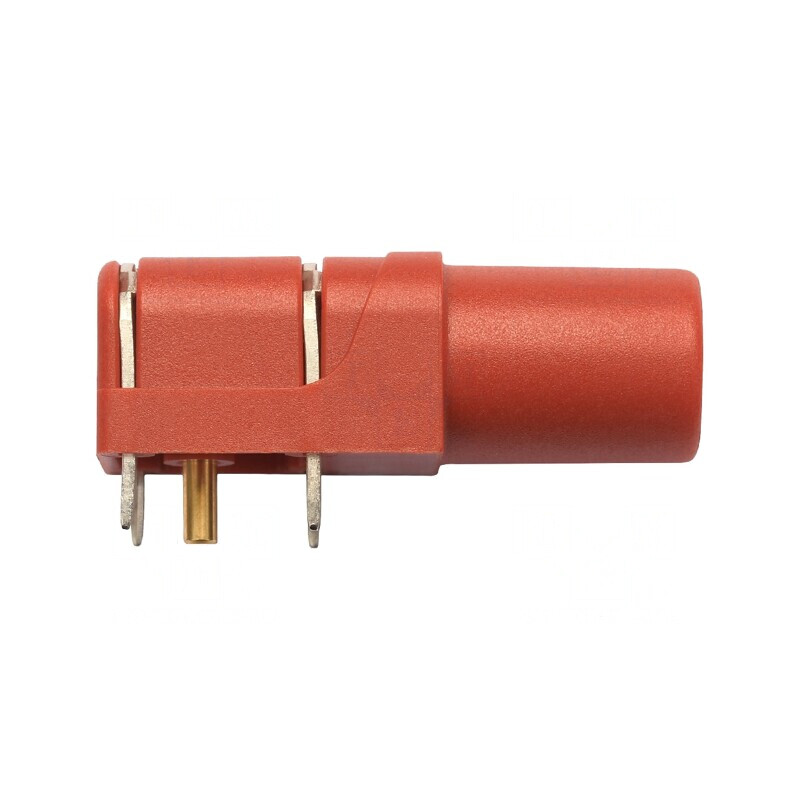 Soclu Banană 4mm 24A 1kV Roșu Aurit PCB Poliamidă | Electronic-mag.ro | Componente Electronice