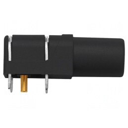 Soclu Banană 4mm 24A 1kV Negru Aurit PCB Poliamidă | Electronic-mag.ro | Componente Electronice